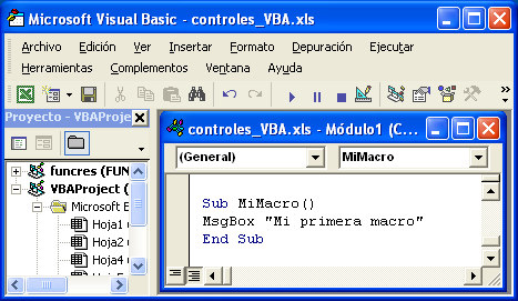 MsgBox es la palabra que VBA utiliza para los cuadros de mensaje.