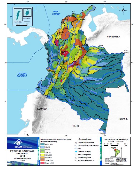 DEMANDA HÍDRICA Demanda Hídrica total La región que