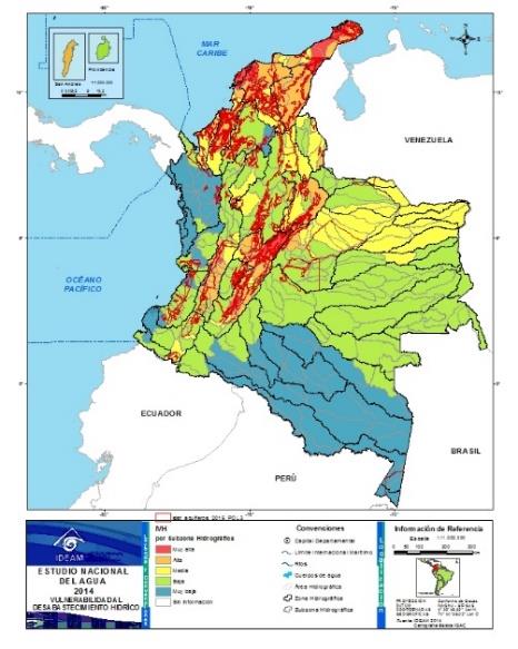 AGUA SUPERFICIAL - OFERTA En Colombia: CONSIDERACIONES: 7 Subzonas con alta presión por demanda sobre el recurso hídrico (IUA Alto y Muy alto) tienen asociadas zonas de páramo Río Sogamoso Río