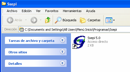 8. El programa de descarga de archivos actualiza automáticamente la ventana de programas Sistema de Información Ssepi