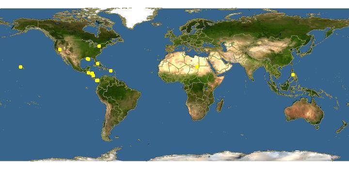 A. Antecedentes 3. Introducción de P. managuensis en otras localidades y efectos documentados 8 Filipinas: estudio detallado Eficiencia reproductiva Fig. 8. Mapa de distribución actual de P.