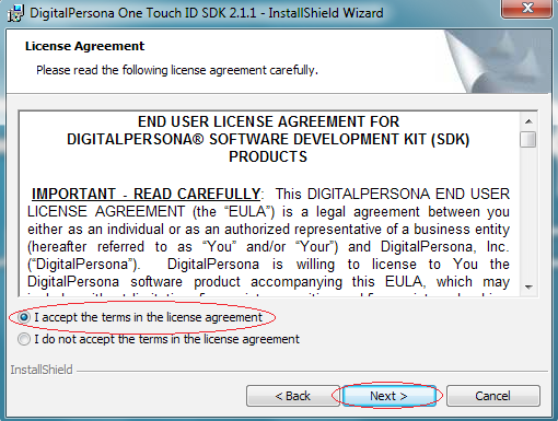 03 2. Instalación de driver Digital Persona Dar doble click en el icono de instalador de Digital