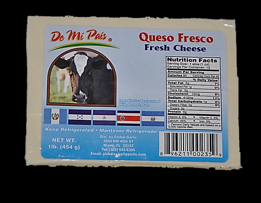 Country of origin / Pais de Origen: Nicaragua Item description / Descripción del producto: Fresh Cheese / Queso Fresco Lacteous / Lácteos Units per case /