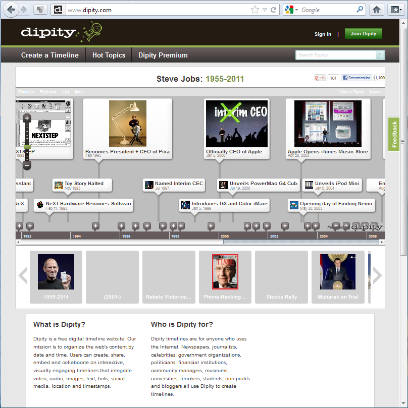para contextos educativos Dipity // pág. 7 Nociones básicas Crear un usuario Ingresar al sitio www.dipity.