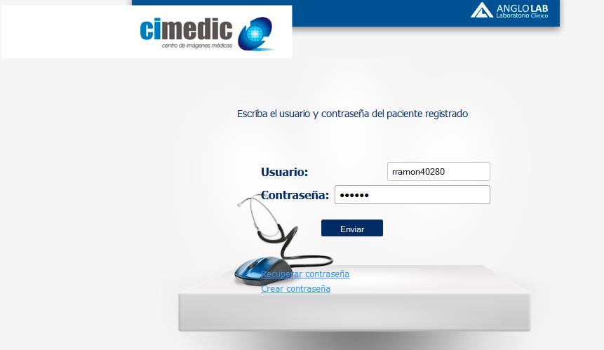 AL finalizar el paciente podrá ingresar a la página web resultados Cimedic con los datos proporcionados.