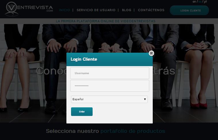 Registro Empresa Ingrese a www.ventrevista.com, en el link Login Cliente, digite los datos de acceso.
