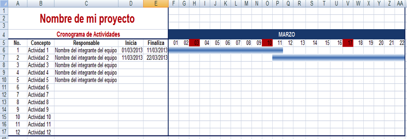 Cómo crear un cronograma de actividades en Excel? - PDF Descargar libre