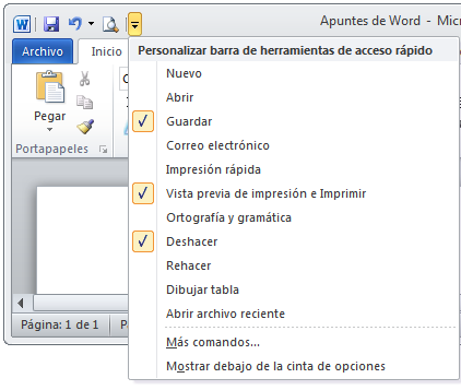 Procesador de palabras Microsoft Word El procesador de palabras Microsoft Word 2010 está organizado por medio de una cinta de opciones que actualmente se denominan fichas y que son: Archivo, Inicio,