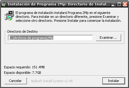 3 Instalación 3.1.1 MS Windows Al ejecutar el instalador del Software 2Mp, se desplegará la siguiente ventana para confirmar la instalación.