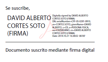 20. Luego espere mientras el Adobe Reader genera la firma digital. Como resultado, muestra la firma en la posición que se indicó en el documento.