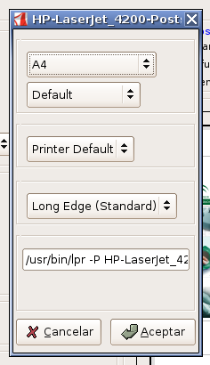 A la hora de imprimir ( Archivo >> Imprimir ) podemos elegir una serie de opciones : Si pulsamos desplegamos la lista de impresoras disponibles Pulsando en este botón desplegamos la ventana de