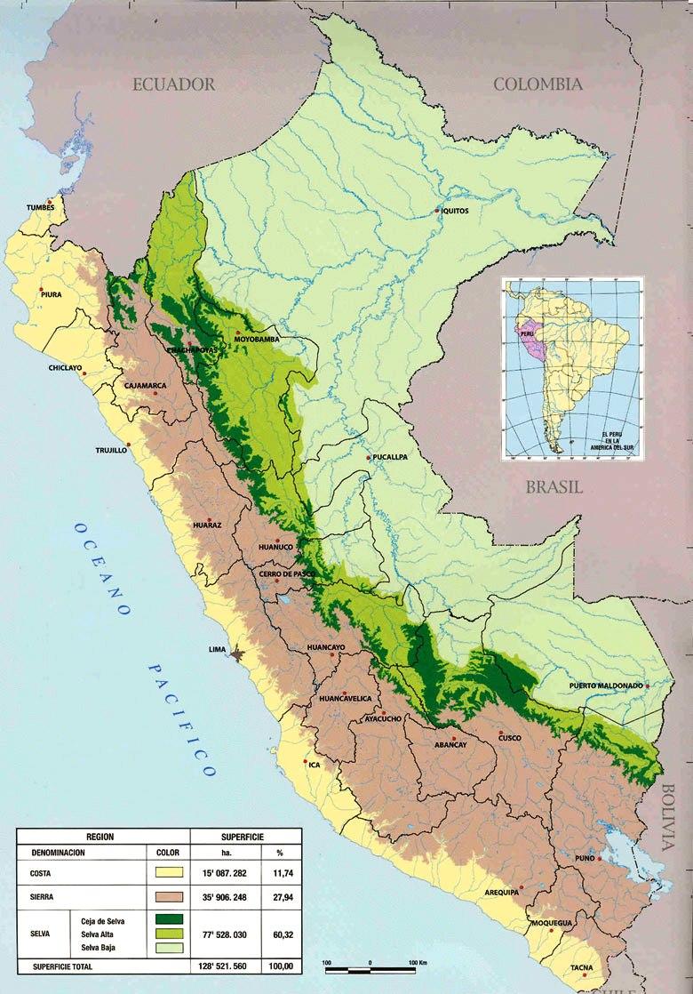 Perú Clima Varía desde tropical en la selva hasta frígido en las cumbres andinas. En la zona costera la temperatura promedio es de 20 c. Clima moderado.