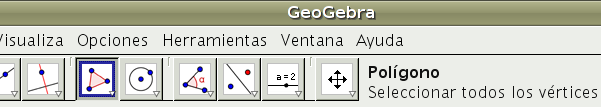 4 PRIMEROS PASOS CON GEOGEBRA #7/14 4 Primeros pasos con GeoGebra En un primer vistazo a la ventana del programa, vemos las clásicas barras de menús y barras de botones ya habituales en la mayoría de