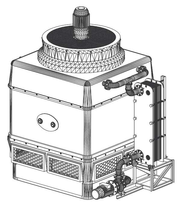 Para la manipulación y descarga del conjunto intercambiador-bomba, enganchar una eslinga al intercambiador de calor de la manera indicada en la figura 2 (Anexo I). 2.2.- Montaje y emplazamiento 2.2.1.