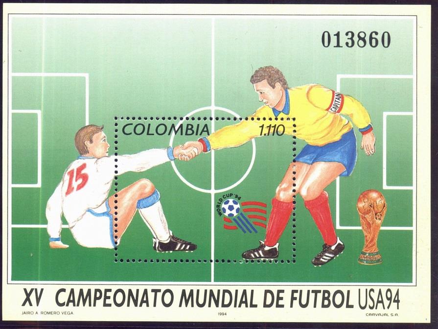 Copa América. Ecuador 1993. $220. Junio 7 de 1993. L.T.1910. Scott C858 AP284 Eliminatoria Copa Mundo USA 94. $220. Julio de 31 de 1993. L.T.1911.