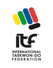 5cm alto Logo Sponsors ITF SOLO en la manga derecha (D) de la chaqueta, sobre el nivel del codo. Logo Sponsors ITF SOLO en la pierna derecha (D) del pantalón del dobok.