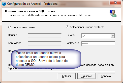 En la siguiente ventana debe seleccionar nuevamente el usuario del servidor SQL Server, ver figura 19. Figura 19.