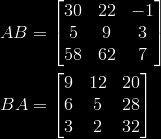 Commutatividad: no se sostiene, en general, para la multiplicación de matrices. La asociatividad es válido para ambos: multiplicación y suma. Distribución sobre la suma y la resta se mantiene.