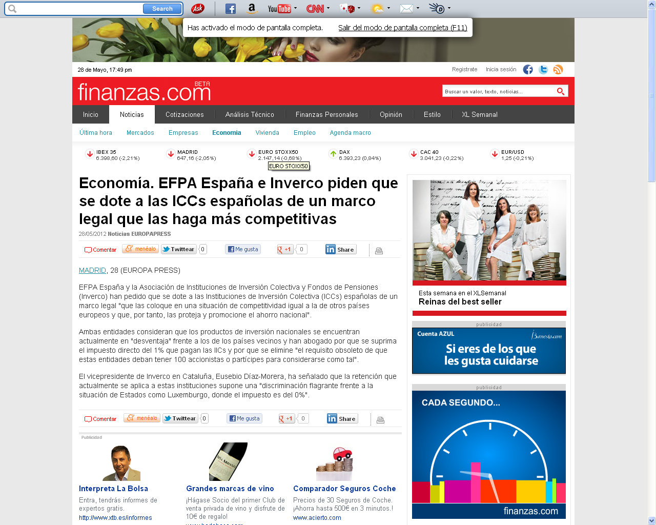 Medio: Finanzas.com Fecha: 28.05.2012 Cliente: EFPA Link: http://www.finanzas.com/noticias/economia/20120528/economia-espana-inverco-piden-1386777.html Economía.