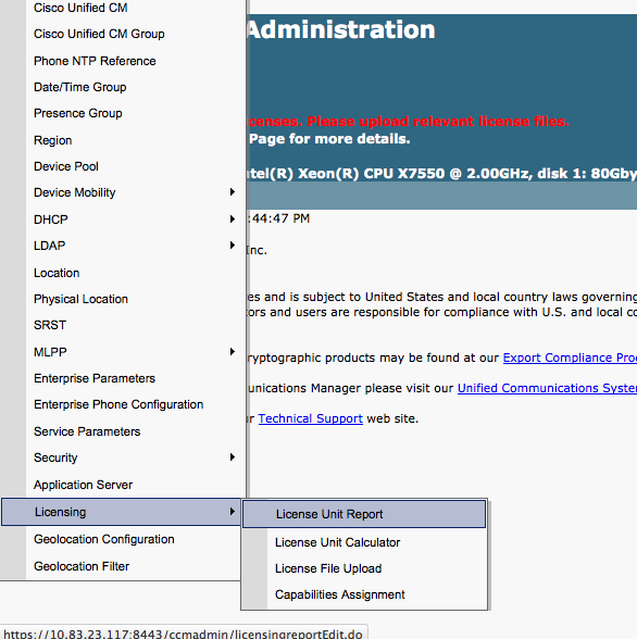 On the Cisco Unified CM Administration page, login with the Administrator credentials made during the installation. 2.