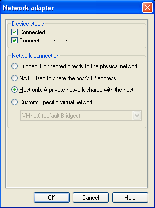 - Antes que todo tenemos que seleccionar Host-only en el VMware como la configuración de red para nuestro adaptador, ya que lo que queremos es conectarnos con la maquina
