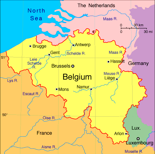 BELGICA, DATOS GE ERALES Bélgica Superficie: 35,528 Km2 Habitantes: 10.