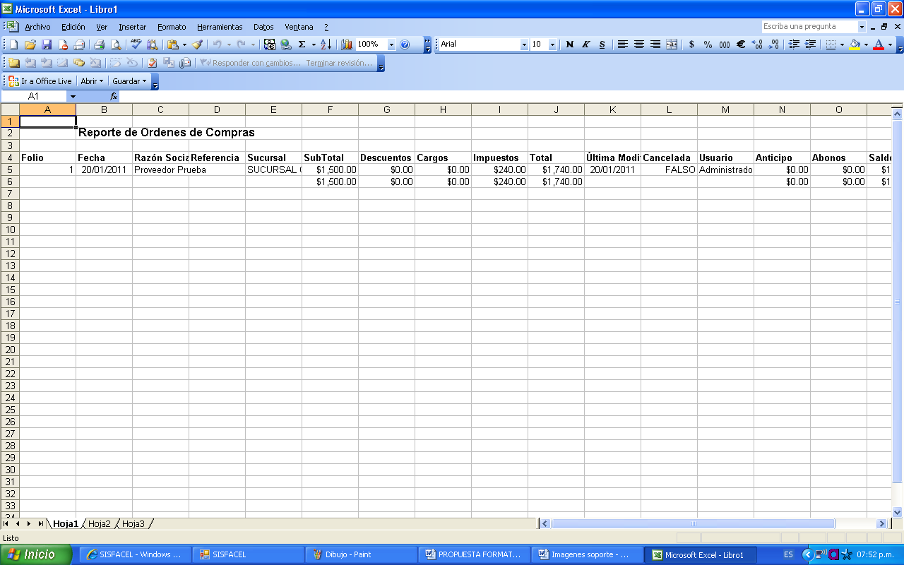 EXPORTAR A EXCEL Los datos que se tengan en el sistema que muestran las columnas también se pueden Exportar a formato de Microsoft Excel, para