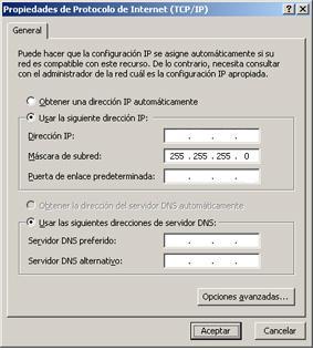 Configuración IP en Windows XP: Para configurar una IP fija en Windows XP,