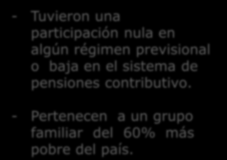 Pilar Solidario para las personas que PILAR OBLIGATORIO - Tuvieron una participación nula en algún régimen previsional o baja en el sistema de pensiones