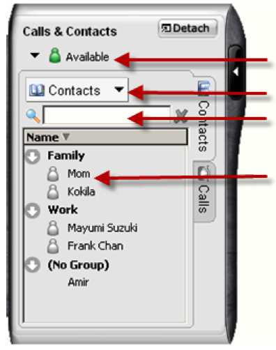 Contactos En la sección de contactos puedes añadir datos como: Dirección SIP. Teléfono de casa. Número celular. Correo electrónico.