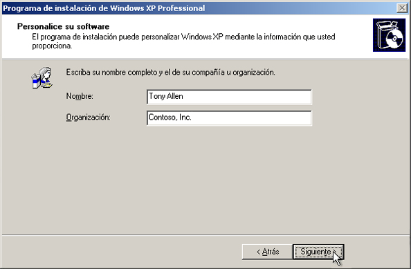 El Programa de instalación de Windows XP Professional borra el contenido de la unidad de disco duro, la formatea y copia los archivos de instalación del CD a dicha unidad.