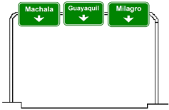 De salida (I1-4b) De confirmación de destino (I1-4c) Diagramáticas (I1-3d) De entrada a rampas (I1-3e) De velocidad en rampas (I1-3f) De prohibiciones (I1-3g) De tarifas de peaje (I1-3h) Marcadores
