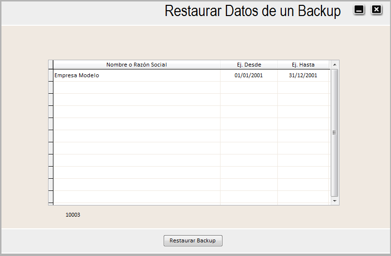 Restaurar Datos de un Backup. En EMARAS contable, puede realizar y restaurar un backup de toda la información.