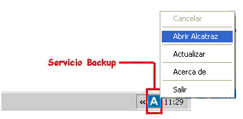 Acceso Iniciando la aplicación En la esquina inferior derecha de la pantalla del ordenador, junto al reloj, aparecerá el símbolo de Alcatraz una vez instalada la aplicación.