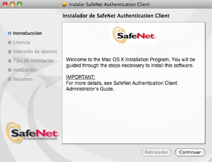 4. Al ingresar a la carpeta descargada se debe dar doble clic en la opción SafeNet Authentication Client 8.0.mpkg. 5.