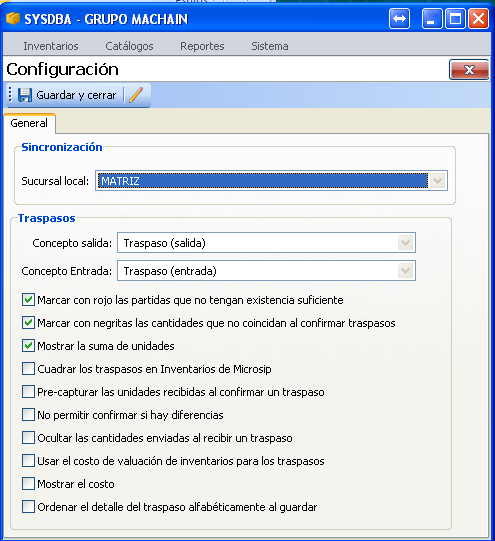 7. Configuración. Para ingresar a la aplicación de Configuración. 1. Deberá seleccionar la opción de Base de datos que se encuentra en el sub-menú módulo de sistema en la sección de sistema. 2.
