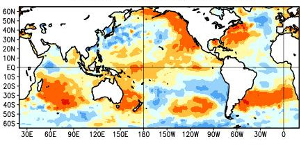 Tendencia climática de corto a mediano plazo Predictores de mediano plazo: Variabilidad Climática Estacional e Interanual Océano Pacífico El valor promedio semanal de la anomalía de la temperatura