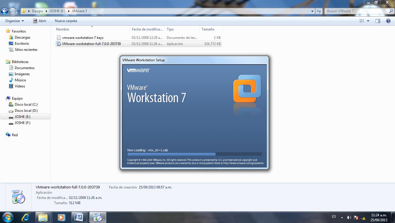 instalación del VMware Workstation 7.