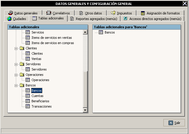 3) Haga clic sobre la tabla que aparece en la parte derecha de la ventana para activar la opción de incluir nuevos campos adicionales.