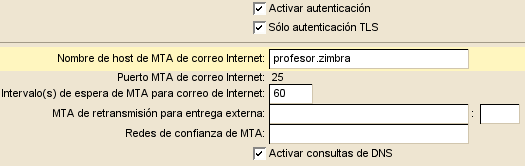Irontec Administración de Zimbra Configuración del servidor Configuración del MTA postfix.