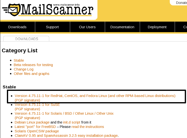 Descomprime el fichero recién descargado, y cambiate a la carpeta recién creada: [BASH]#. tar xzvf MailScanner 4.75.