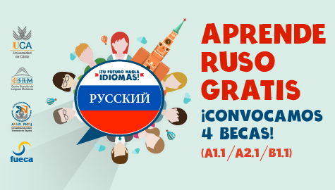 Aprende ruso gratis 27/10/2015 Convocamos un sorteo de 4 becas para participar en cualquiera de los cursos de ruso que hemos puesto en marcha durante la presente Edición de Otoño de 2015 en el Campus