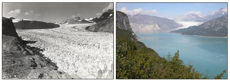 Derretimiento de Glaciares Glaciar Muir, Alaska Agosto 1941 Agosto 2004 NSIDC/WDC for Glaciology, Boulder,