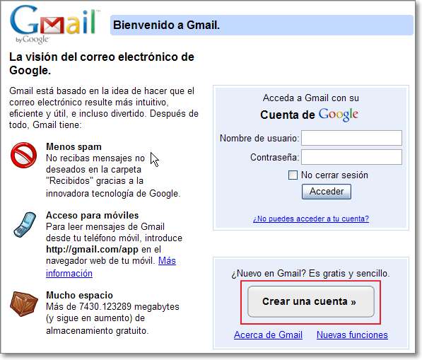6 of 7 10/09/2010 11:28 Gmail Gmail Gmail es un servicio gratuito de correo web de la empresa Google que se caracteriza por la gran cantidad de espacio que facilita a todos sus usuarios.
