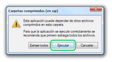 Ejecutar el programa SOLCEDI Una vez que el archivo "ZIP" se abra, haga doble clic sobre el programa "SOLCEDI".
