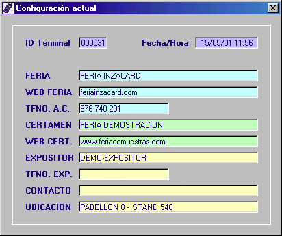 Gestor de Terminales de Expositor Expositores: La pantalla de expositores permite dar de alta a los mismos, seleccionando previamente la feria y edición que se desee.