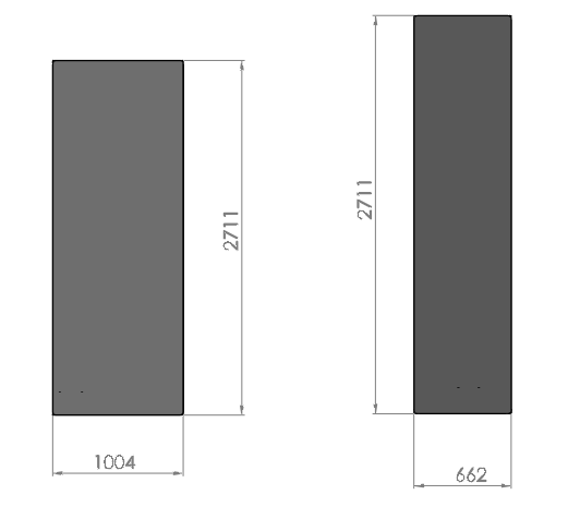 David Moreno Gómez Figura 24 Dimensiones generales: anclaje suelo 3.4.8. Dimensiones del armario. Las dimensiones generales del armario están indicadas en la figura 25 que se muestra a continuación.