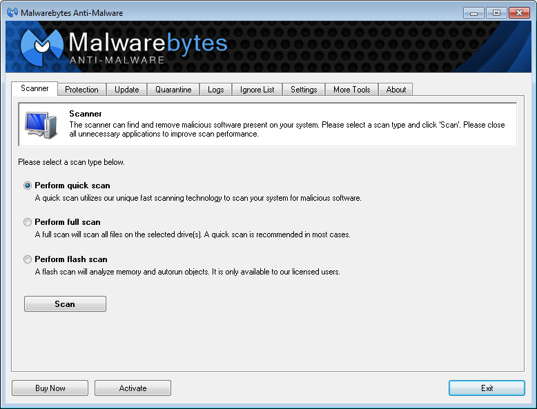 Malwarebytes Anti-Malware Free: De las soluciones antivirus, este software consiguió un resultado perfecto en reparación.