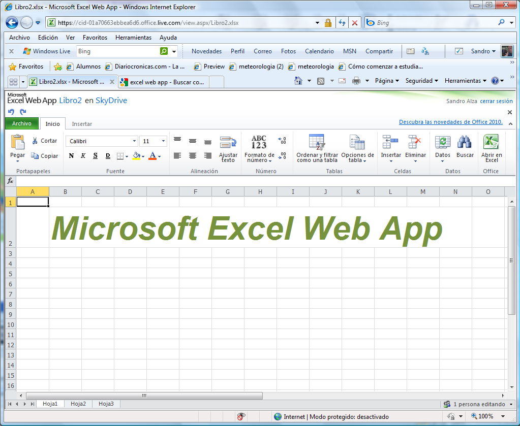 Introducción a Excel Web Apps Si posee una cuenta de Windows Live Id.