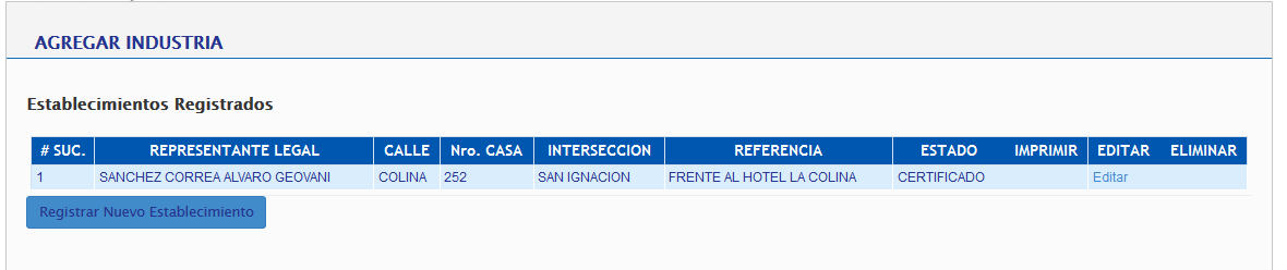 8.2 Registro Empresas Madereras Selecciona el botón Empresas madereras Acceder a este enlace El sistema se conectará con la base de datos del SRI, y comprueba que el usuario tenga RUC activado.